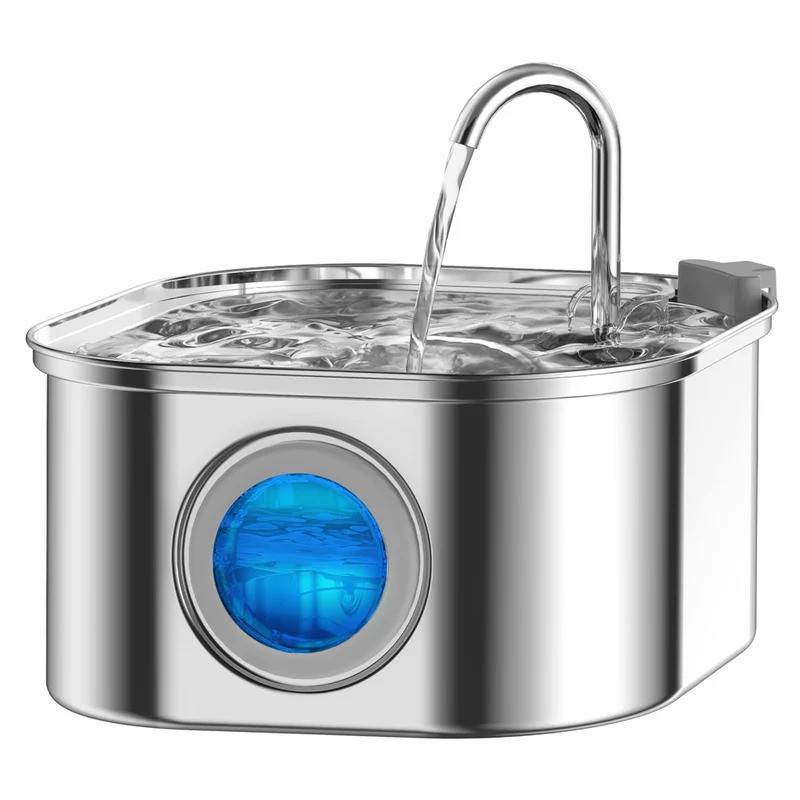 3.2L Stainless Steel Pet Water Feeder Auto Cat Fountain Smart Dog Water Dispenser Visual Window Drinking Bowl Pet Access