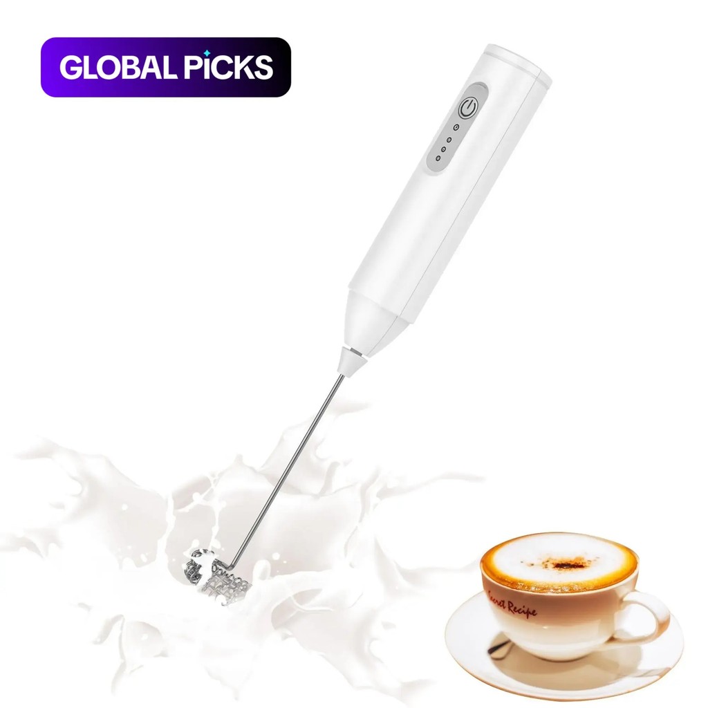 Rechargeable Handheld Milk Frother, Cordless Electric Whisk, Coffee Frother Handheld for Lattes, Cappuccino, Matcha and