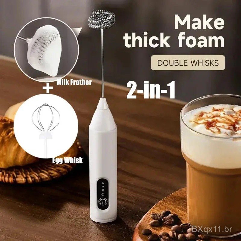 Electric Milk Frother &  Coffee Foamer Egg Beater - USB Rechargeable Handheld Whisk, egg whisk,Mini Blender for Coffee/L