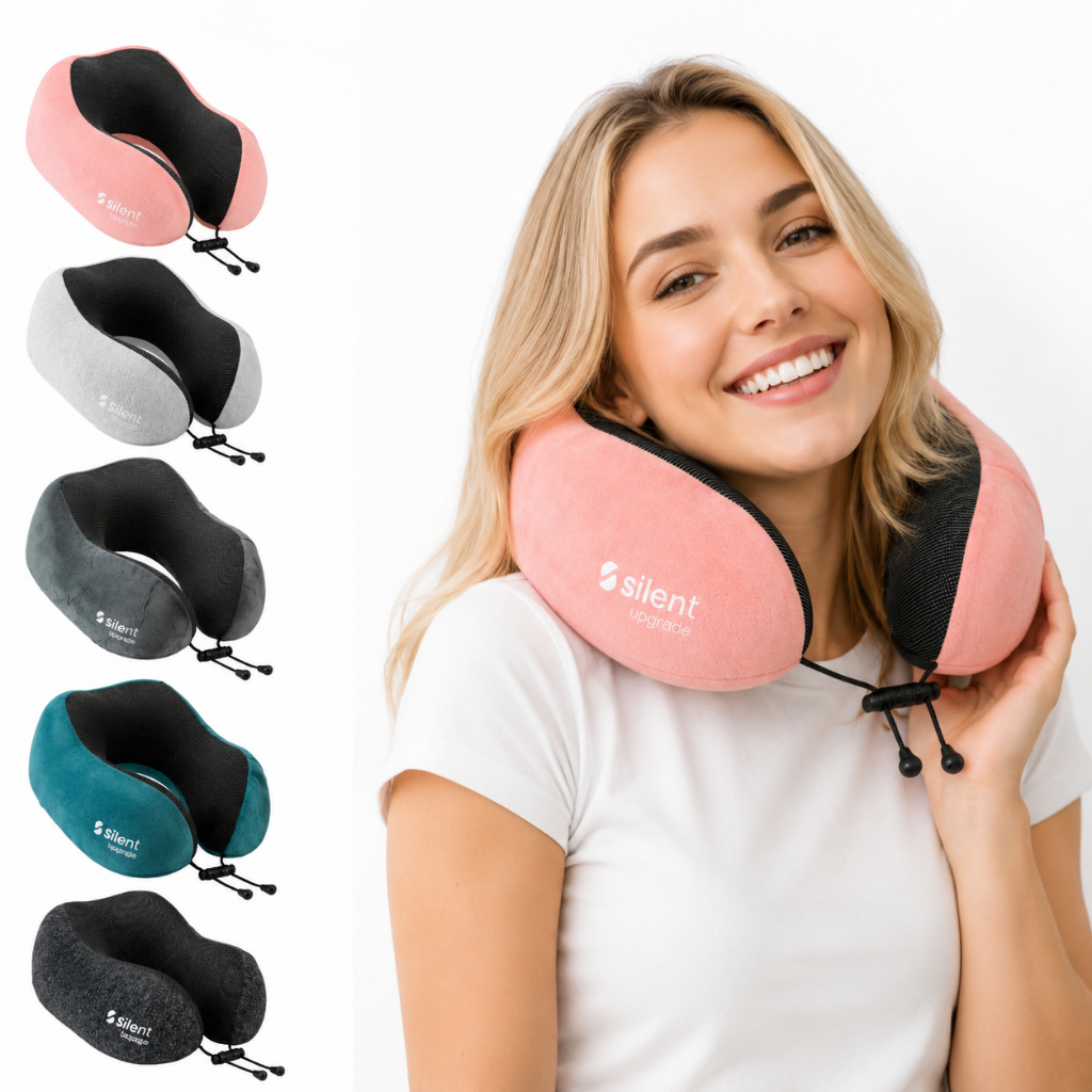 Almofada Pescoço Ergonômica Memory Foam P/ Viagem Leitura Home Office Travesseiro Silent