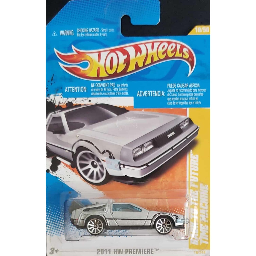 *Embalagem danificada* Hot Wheels Premiere - Back to the Future Time Machine