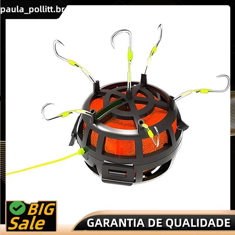 Gancho De Pesca De Gaiola De Isca Inferior Reversa Com Rotação De 360 Graus 6 Ganchos Para Equipamento Alimentador De Ca