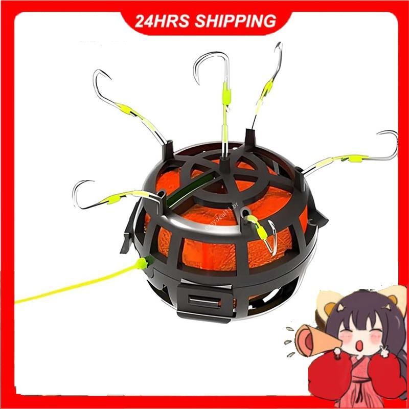 Gaiola De Isca Inferior Reversa 360 , Gancho De Pesca Giratório , 6 Ganchos Para Equipamento Alimentador De Carpa , Adeq