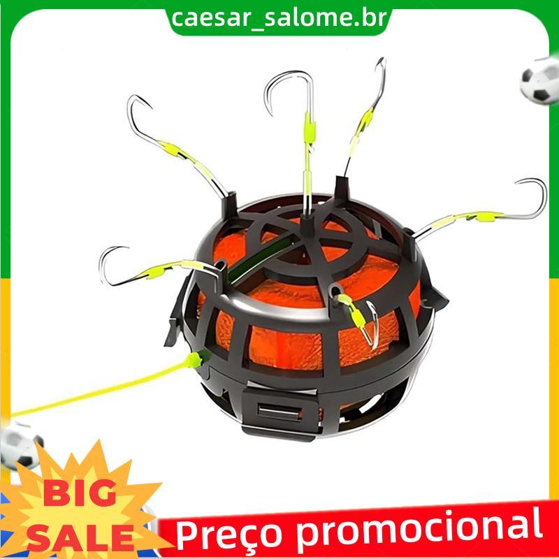 Para Equipamento Alimentador De Carpa 360 ° Gancho De Pesca Giratório Com Gaiola De Isca Inferior Reversa 6 Ganchos Peix