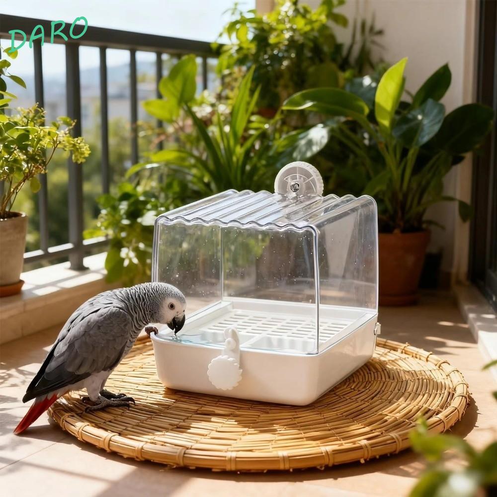 Banho De Papagaio DARO , Alimentador De Pássaros Multifuncional Transparente , Piscina Com Gaveta Inferior À Prova De Re