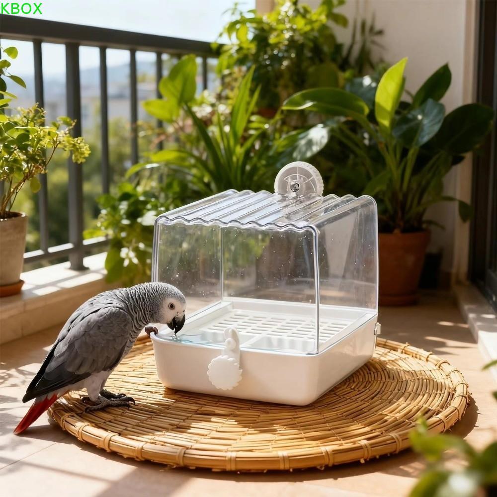 Banho De Papagaio KBOX , Alimentador De Pássaros Transparente À Prova De Respingos , Piscina Com Gaveta Inferior Multifu