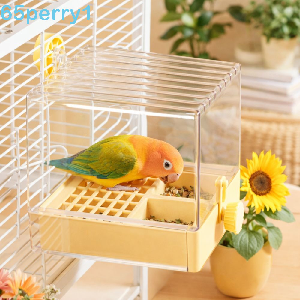 PERRY1 Alimentador Para Banho De Pássaros , Papagaio Com Gaveta Inferior À Prova De Respingos , Chuveiro De Periquito Mu