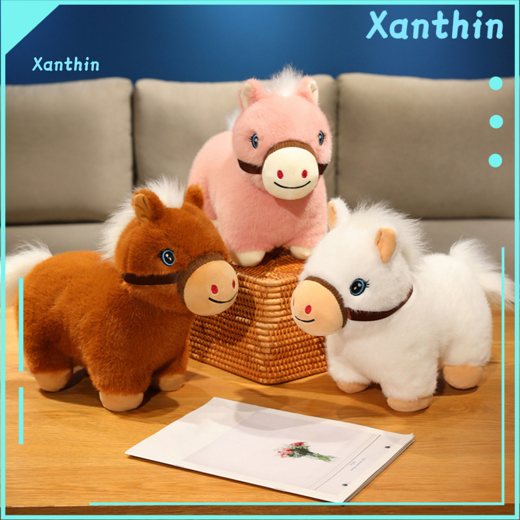 Horse Plush Doll Soft Stuffed Adorable Mini Pony – Toy for Kids Adults Perfect Holiday Gift Collectible Cute Portable