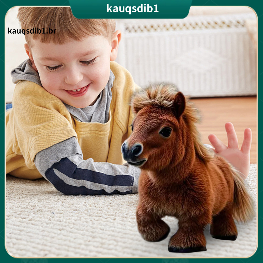 Children Pony Toy Walking Plush for Toddlers Educational Soft for Boys Girls Cute Electronic Simulation Horse Perfect Gi