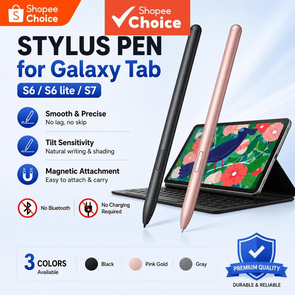 Caneta magnética para tablet Samsung S6/S7/S8/S9/S10, caneta de escrita precisa para tela sensível ao toque, botão de
