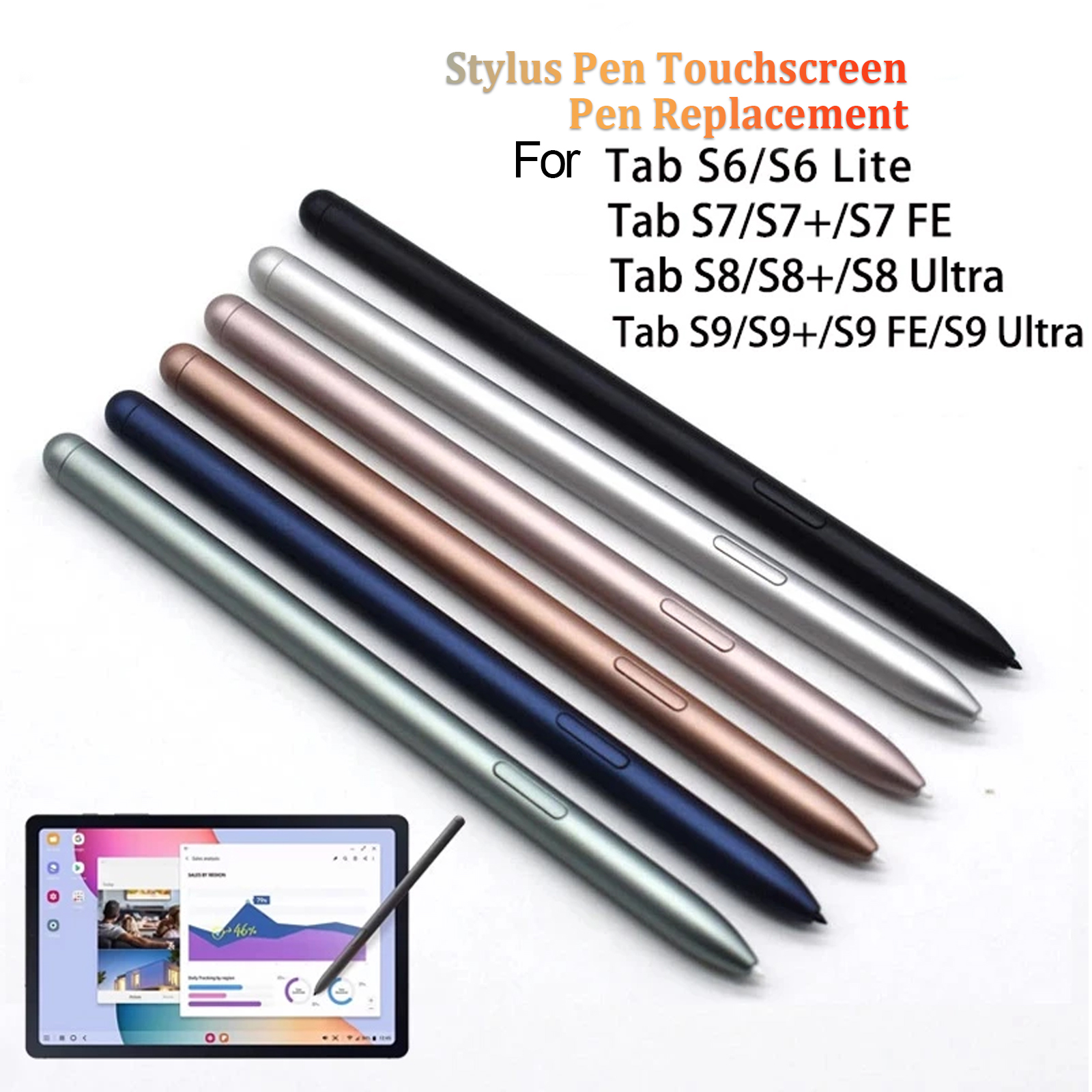 Substituição Capacitiva Da Caneta Stylus Para Samsung Galaxy Tab S6/S7/S8/S9-Compatível Com Tela De Toque