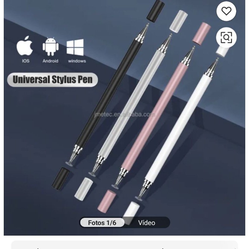Canetas stylus capacitivas 2 em 1-Compatível com telas de toque iPad e Android.