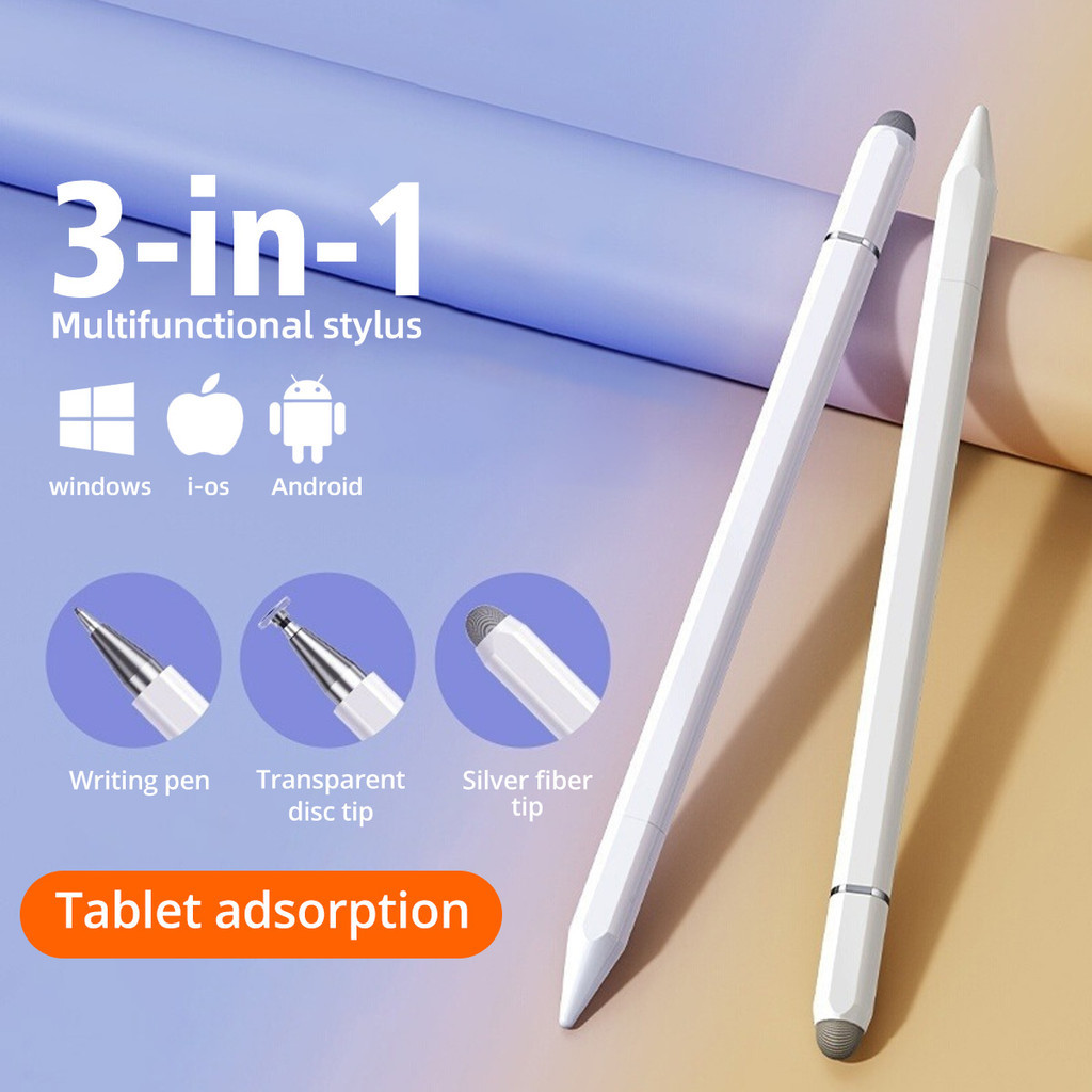 Caneta Stylus 3 em 1 - Lápis Tátil para Tela Sensível ao Toque para Android e Tablets