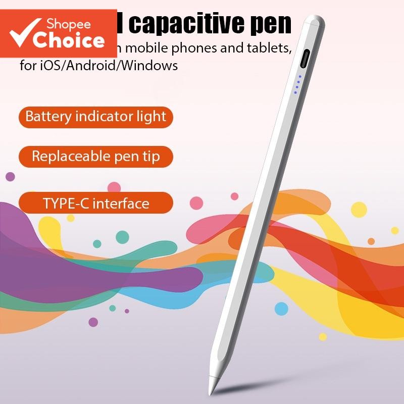 Moeda Apple Lápis LED Luz Caneta Capacitiva Substituível para Ipad e Android Samsung Tela de Toque
