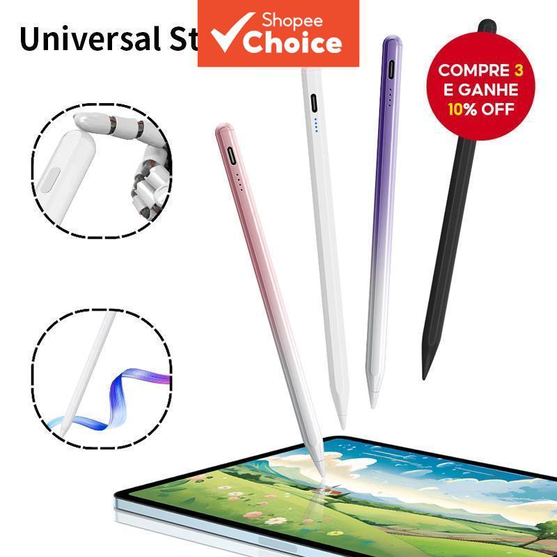 Caneta Universal Capacitiva Stylus para Tablets com Tela de Toque para Escrita e Desenho Compatível com iPad, Samsung e