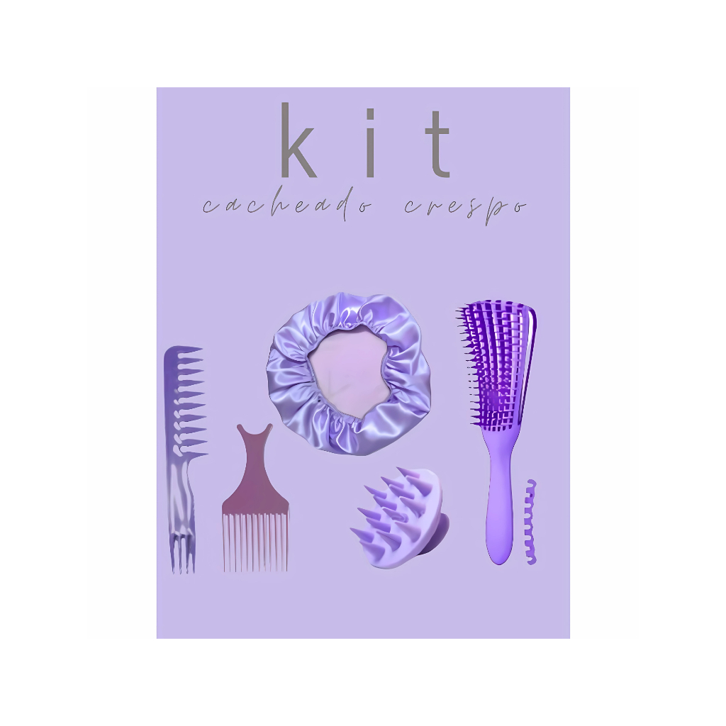 Kit Para Cabelo Profissional Cacheadas e Crespas 5 unidades - Cores Sortidas