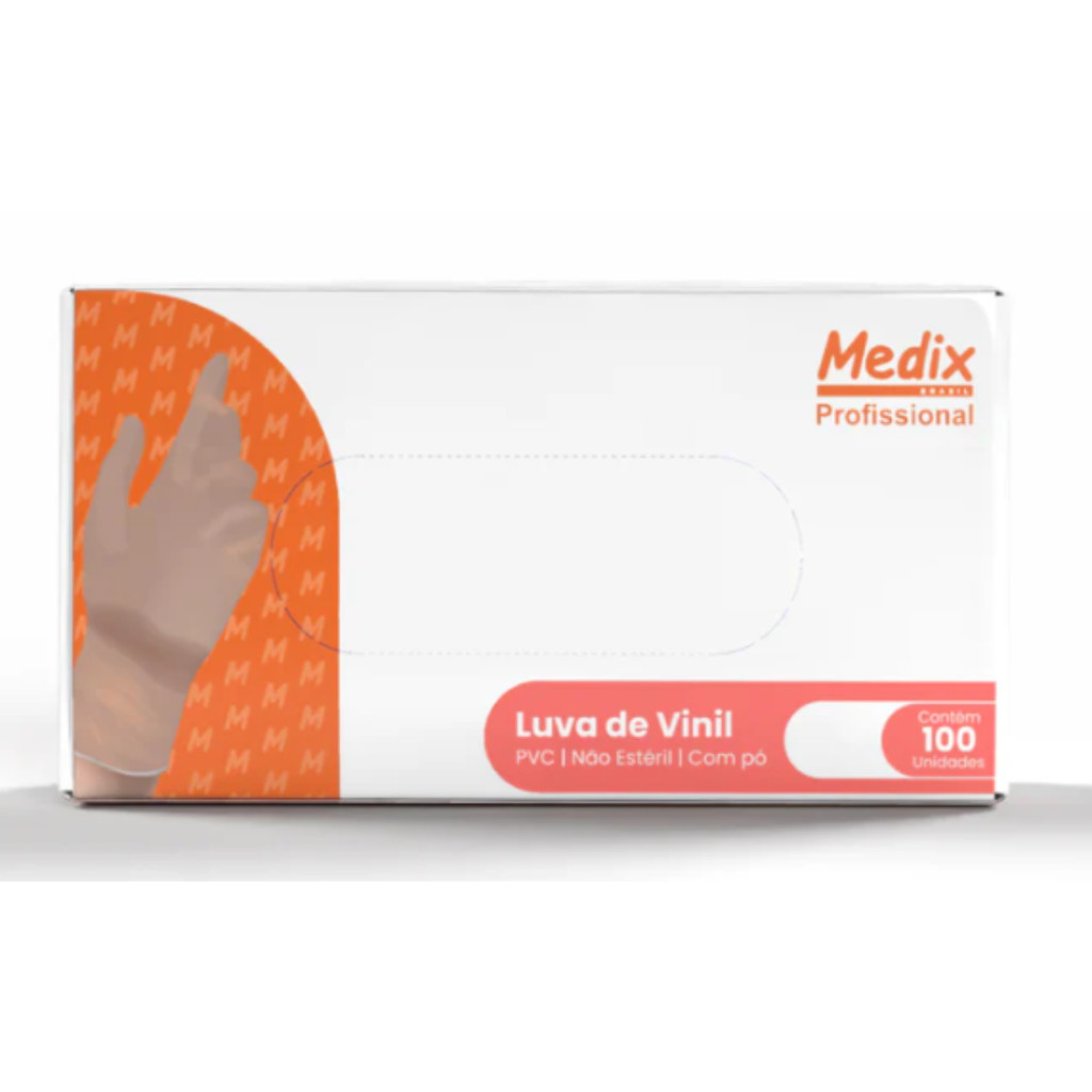 Luva Vinil P Profissional Com Pó 100unid - MEDIX