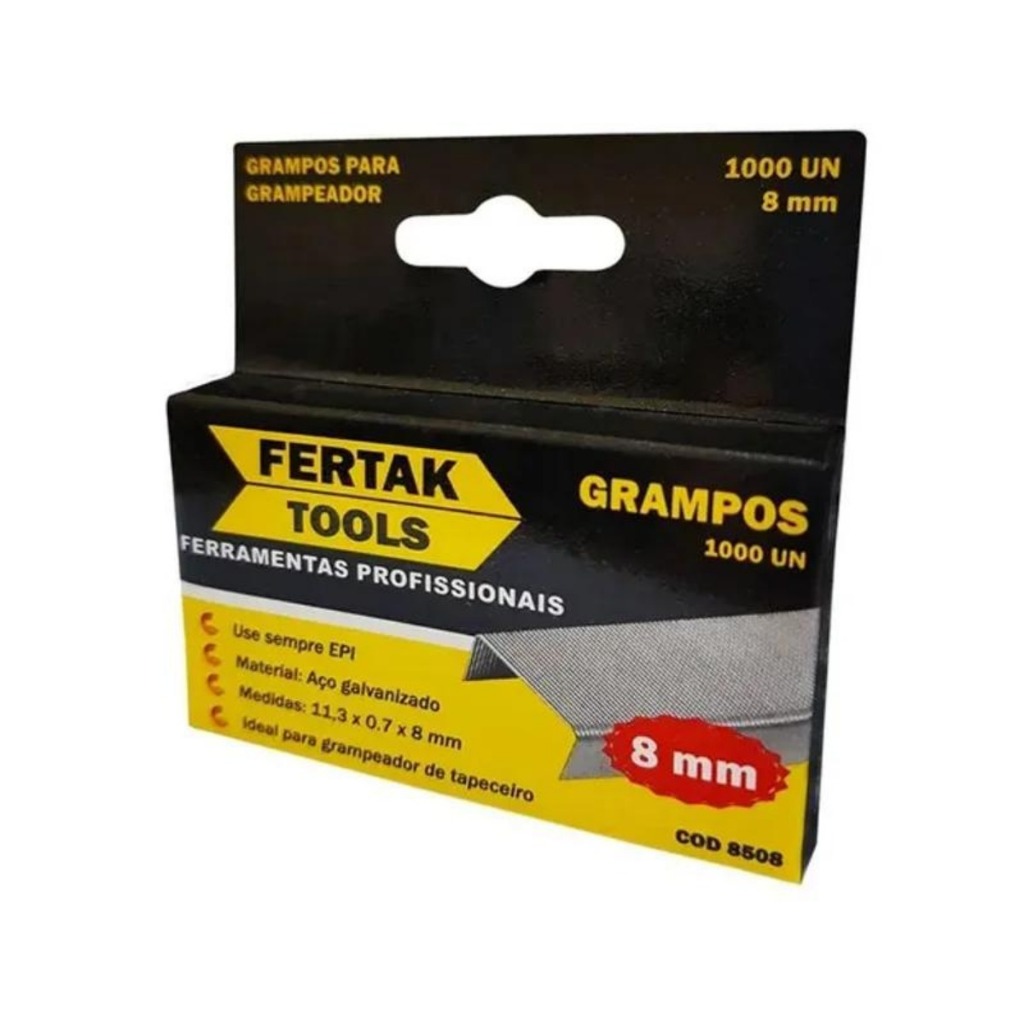 Grampo de Tapeceiro de 8mm (Fertak) em Embalagem Econômica de 5000 Unidades: Fixação Profissional