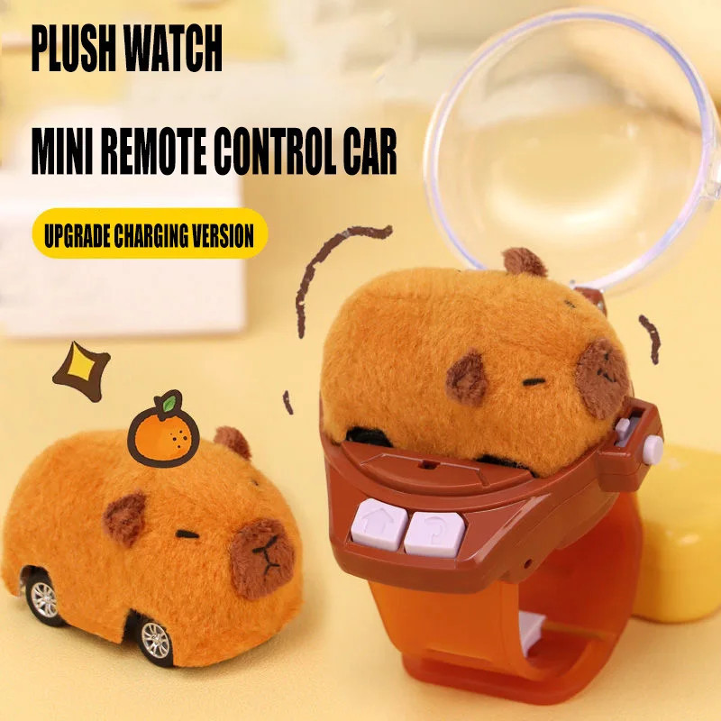 Capybara Rabbit Remote Control Car Watch Toys with Light 2.4G Racing Car Wrist Toy for Kid RC Small Car Interactive Game