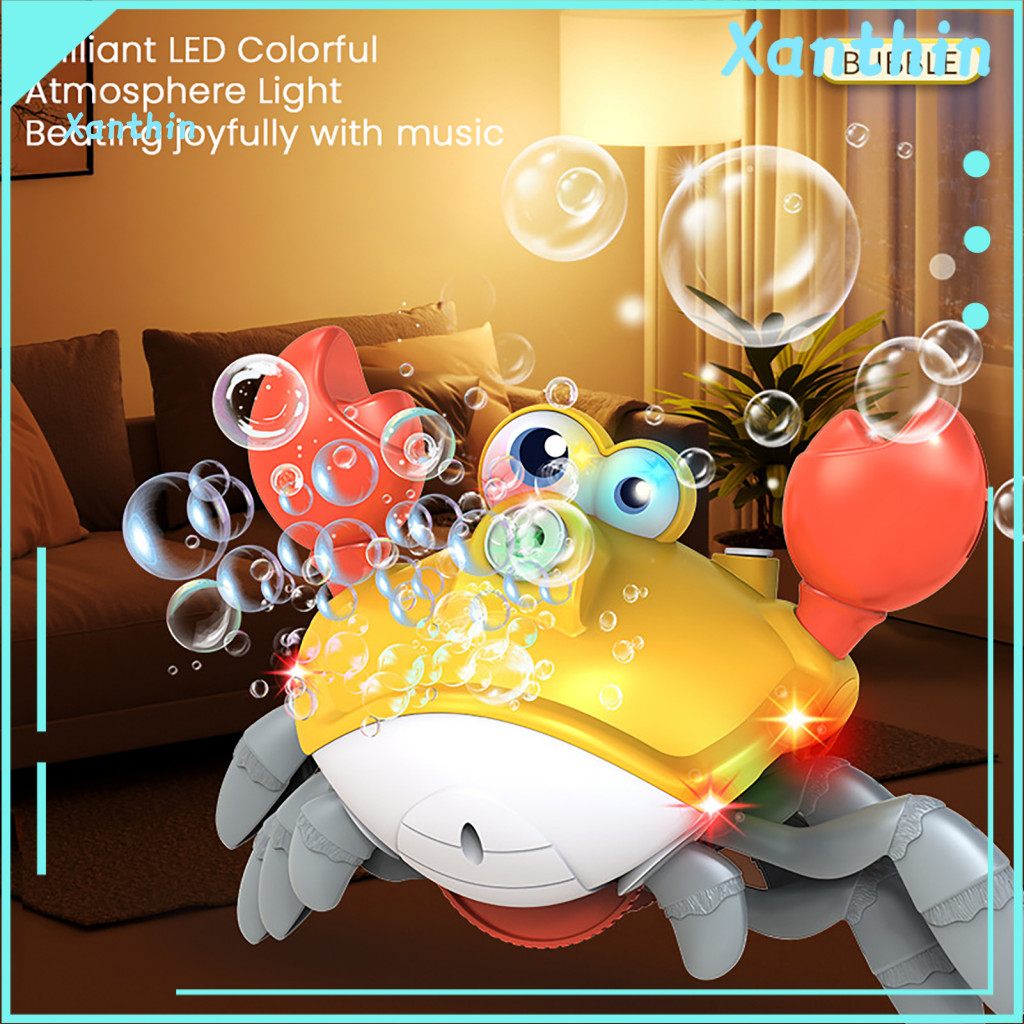Kids Safe Bubble Machine Dancing Crab with Music – Automatic Interactive Blower for Outdoor Play Fun Toy for Parties a