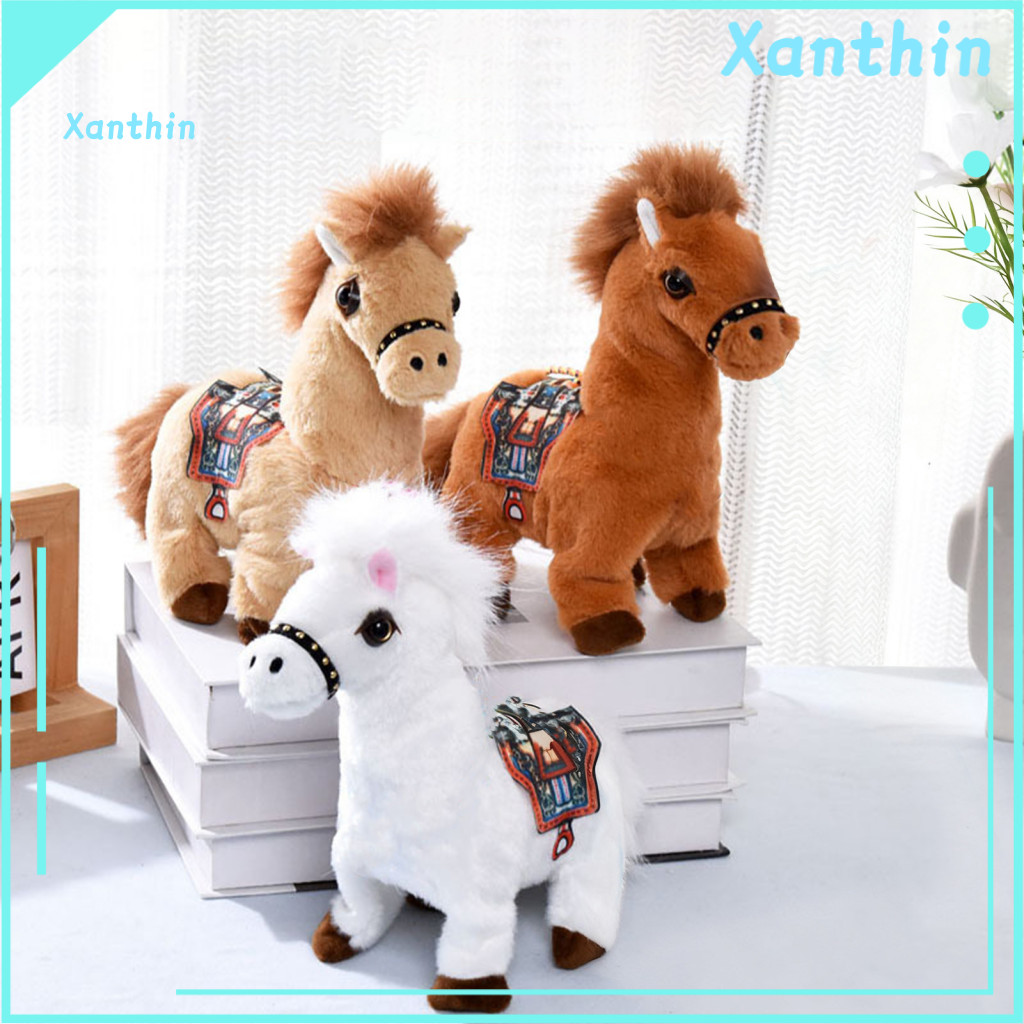 Interactive Horse Toy Electric Plush for Kids – Walking Movable Tail Stuffed Educational Simulation Plushie for Toddle