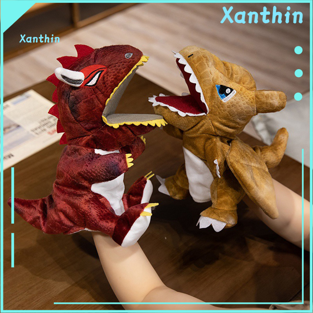 Interactive Plush Puppet Dinosaur Hand with Moving Mouth – Educational Storytelling Toy for Kids Fun Learning Prop for