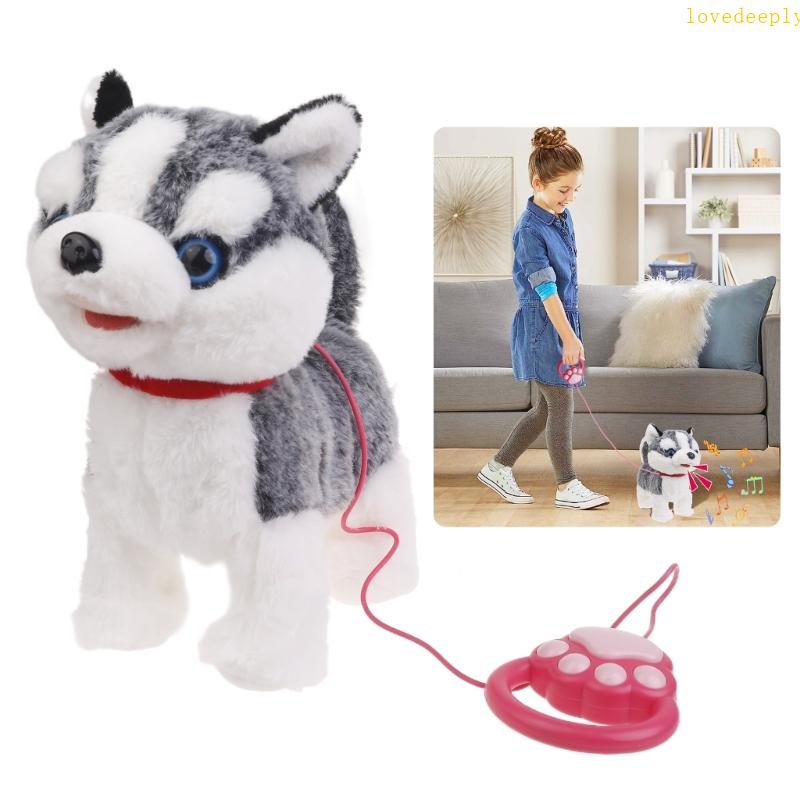 Amadoável Cão Realista Pelúcia Eletrônico Leash Dog Toy Kids Interactive Crawl Learning Toddle
