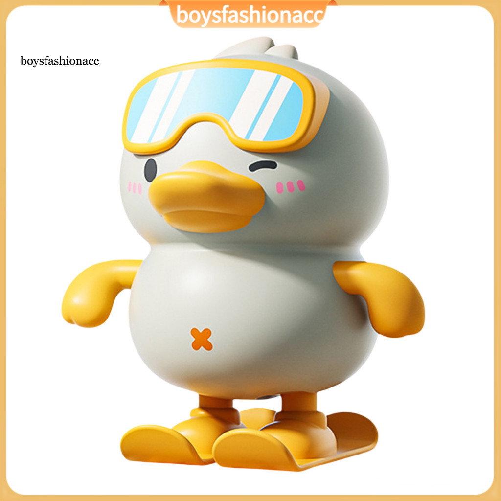 Wind-up Skiing Duck Toy for Kids – Interactive Yellow White Snowboard Clockwork Educational Fun for Toddlers Boys Girl