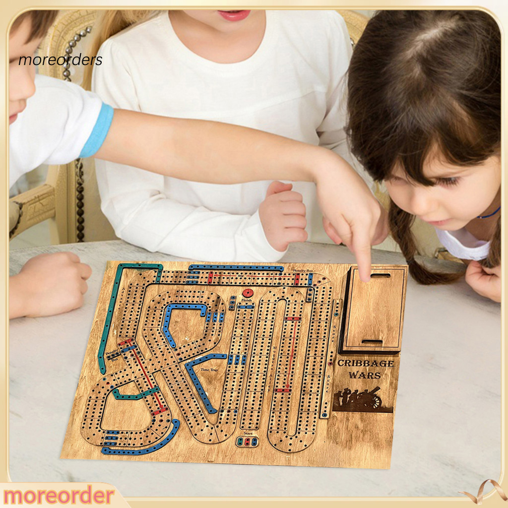 1/2 Sets Cribbage Wars Board Game for Kids Adults Family Party Multiplayer Interactive Wooden Plastic Portable Continuou