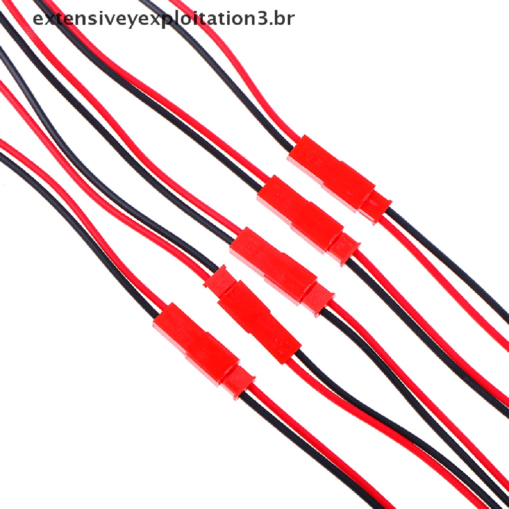 HG 20pcs Cabo Conector De 2 Pinos Fêmea Macho jst 22 Fios De awg Para rc .