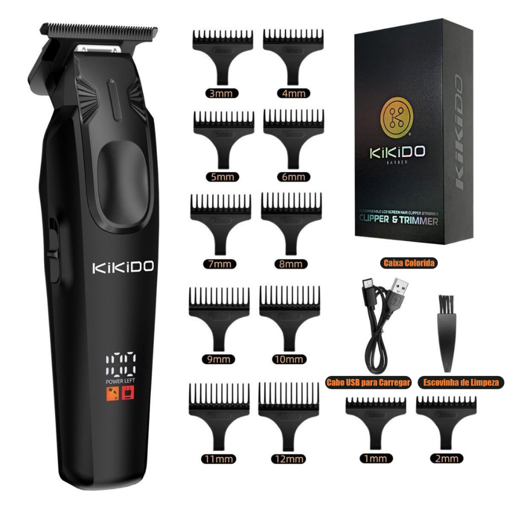 kikido Máquina De Cortar Cabelo e Aparelho Barbeador Elétrico Para Fazer Barba Cortador USB Profissional Hair Trimmer