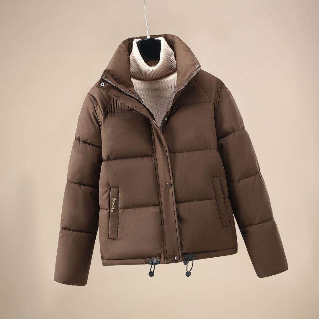 Casaco Acolchoado De Algodão Grosso Feminino Inverno Solto Gola Zíper Puffer Jaqueta Feminina Casual Sólido Parkas Outwe