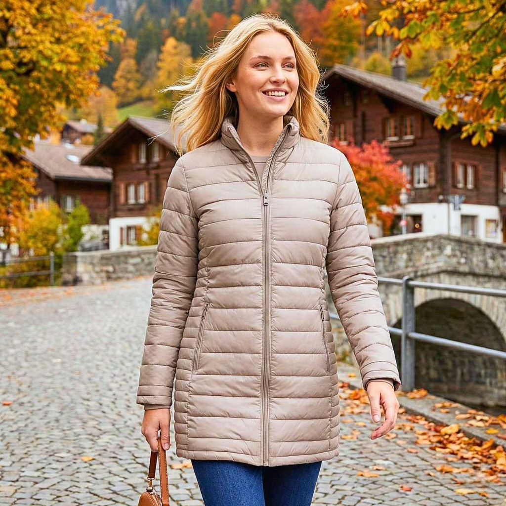 Jaqueta Parka Feminina Puffer Nylon Longa Frio Inverno