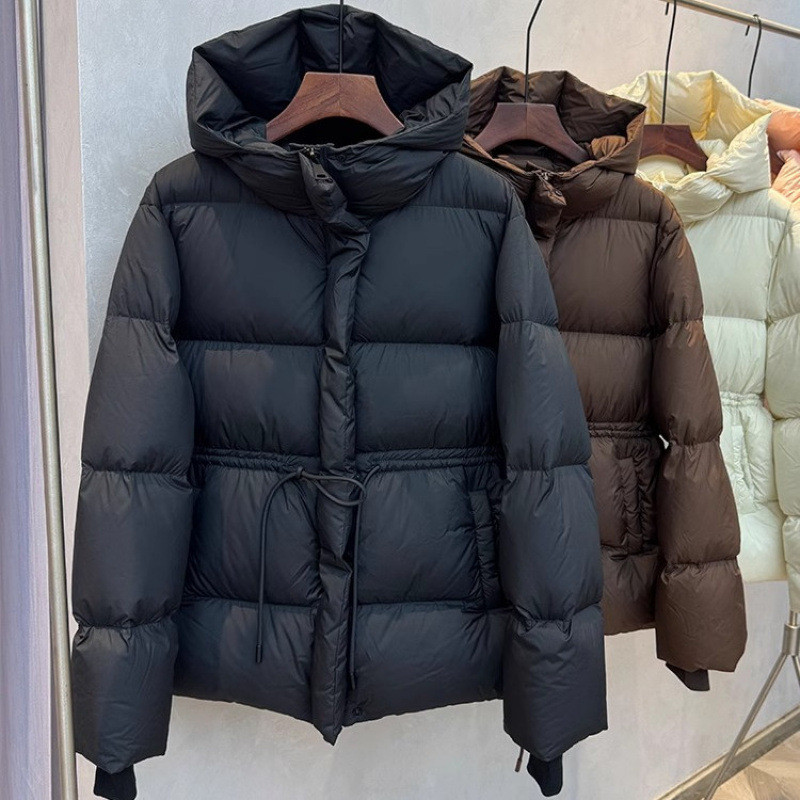 Moda Puffer Jaqueta Feminina Com Capuz Quente Manga Longa Curto Algodão Acolchoado Engrossado Parkas