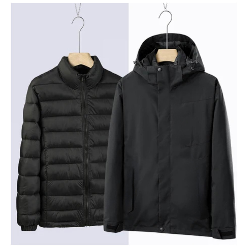 Parka Vira Jaqueta Flanelada 2 Em 1 Japona E Corta Vento COM JAQUETA PUFFER CASACO FEMININA LUXO