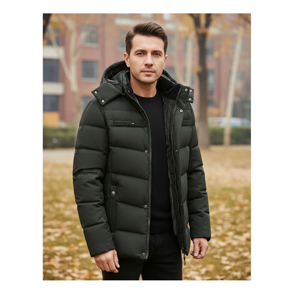 Jaqueta Bobojaco Forrada Casaco Capuz Flanedo Pelúcia Vento PUFFER PARKA MASCULINA ROUPA HOMEM TERMICA
