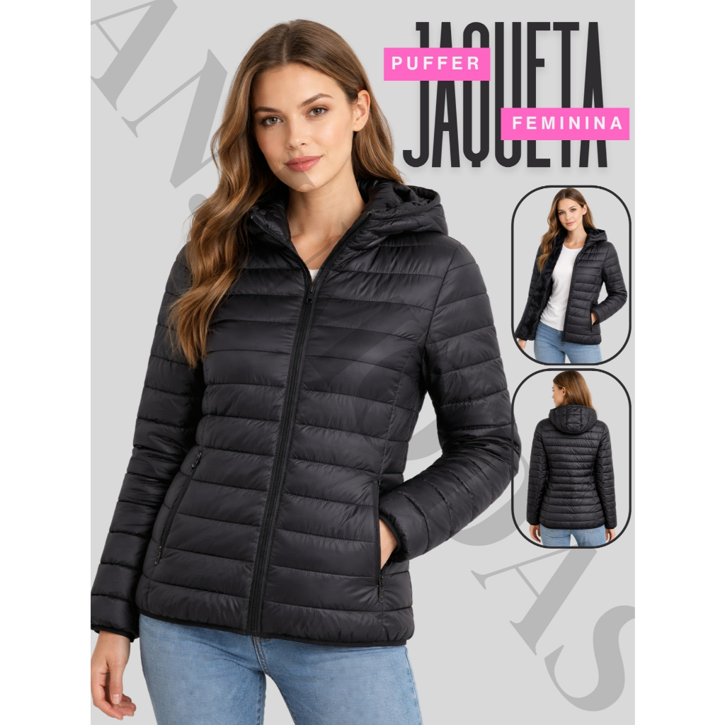 Jaqueta Feminina Parka Nylon Feminina Puffer Bobojaco Inverno
