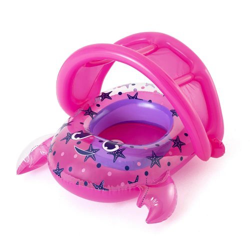 Boia Bote Infantil Flutuante Caranguejo Rosa Piscina Criança Seguro
