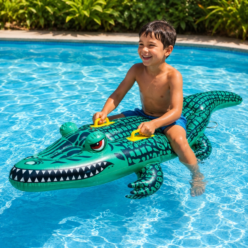 Boia Jacaré Inflável Infantil Grande 150cm Piscina Praia Brinquedo ate120kg