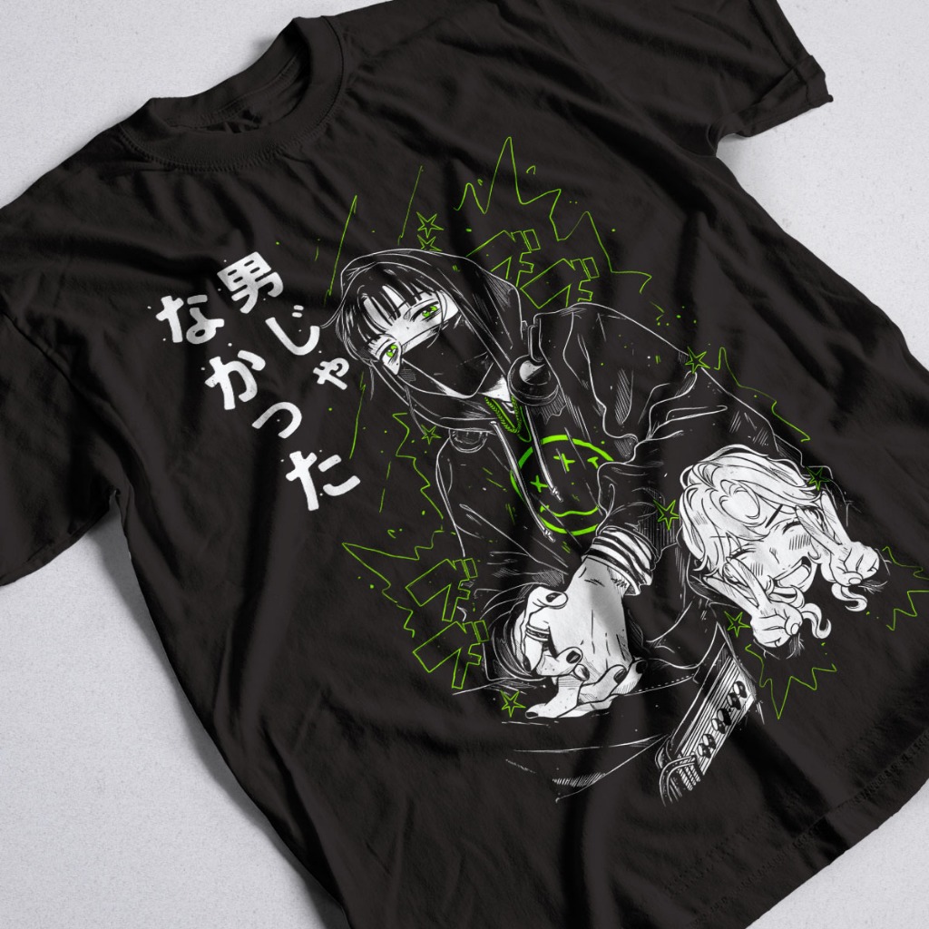 Camisa Mitsuki Koga Green Yuri Anime O Cara Que Estou a Fim não É um Cara? KiniOto Camiseta Unissex 100% Algodão
