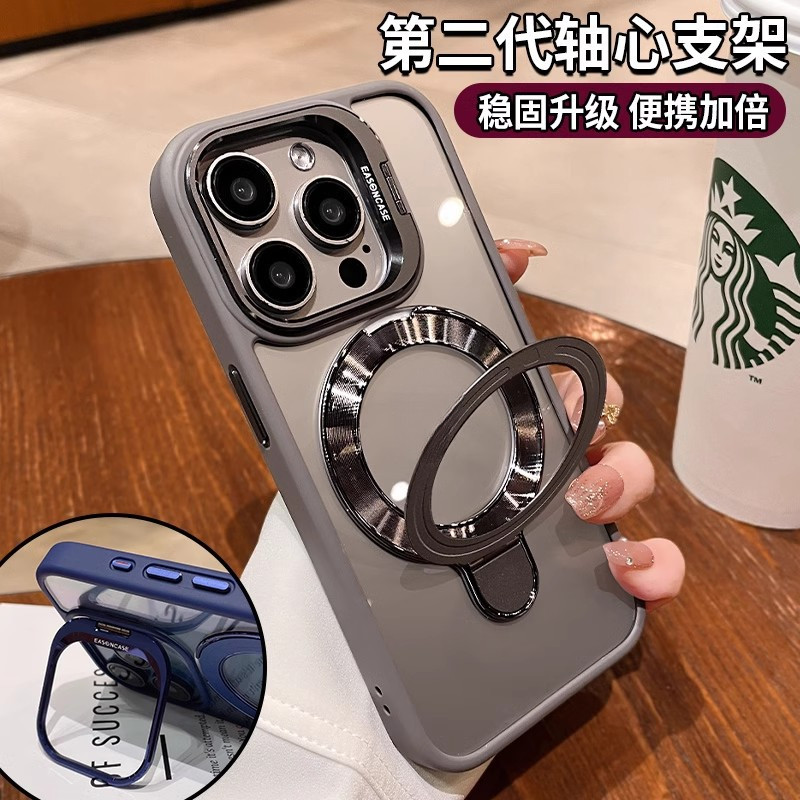 Magsafe Magnetic Case Dual Kickstand Lens Frame Capa À Prova De Choque Para iPhone16 17Pro Max