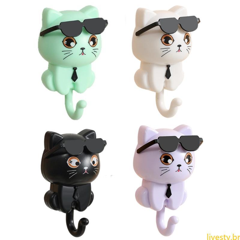 Porta-Chaves Para Animais Estimação, Desenho Animado, Parte Traseira Adesiva E Itens Minúsculos, Fácil Instala