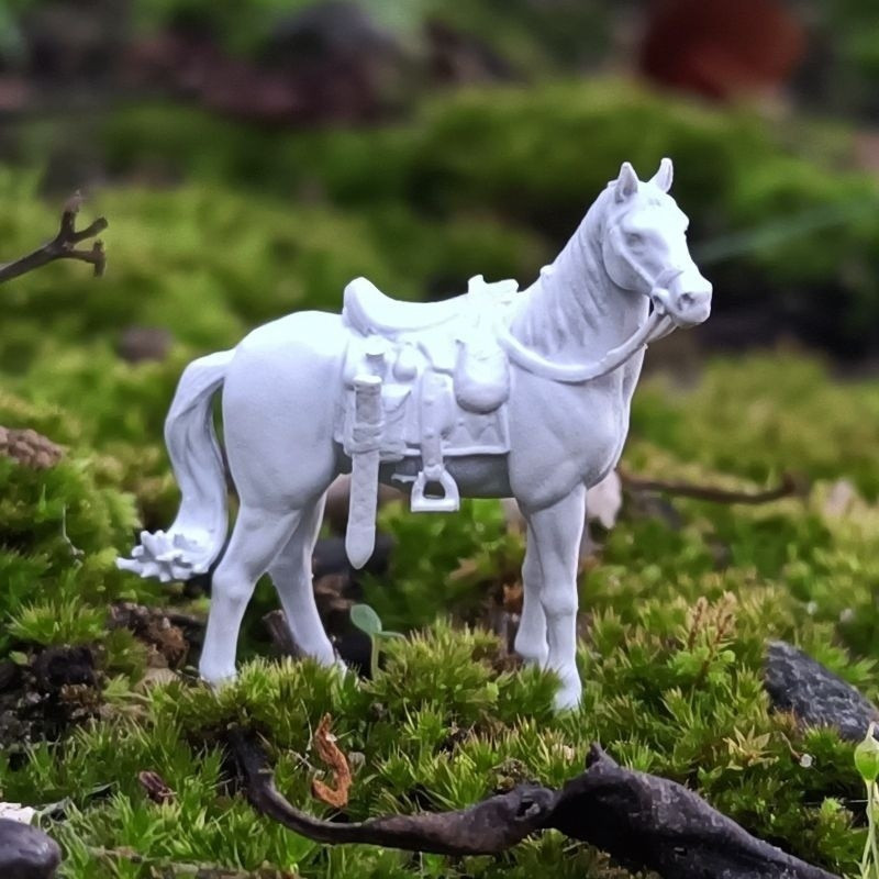Simulação suor sangue BMW preto branco cavalo feito à mão Rockery Micro paisagem ornamentos animais em miniatura impress
