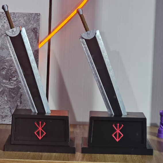 Espada Dragon Slayer do Guts  3D Decoração - Item decorativo inspirado em Beserk