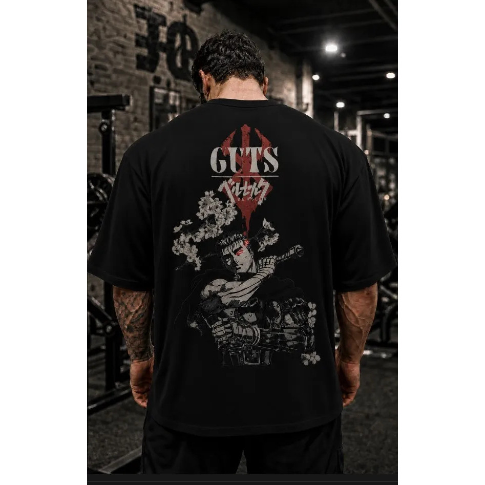 Camiseta Oversized Premium Berserk Guts Preta