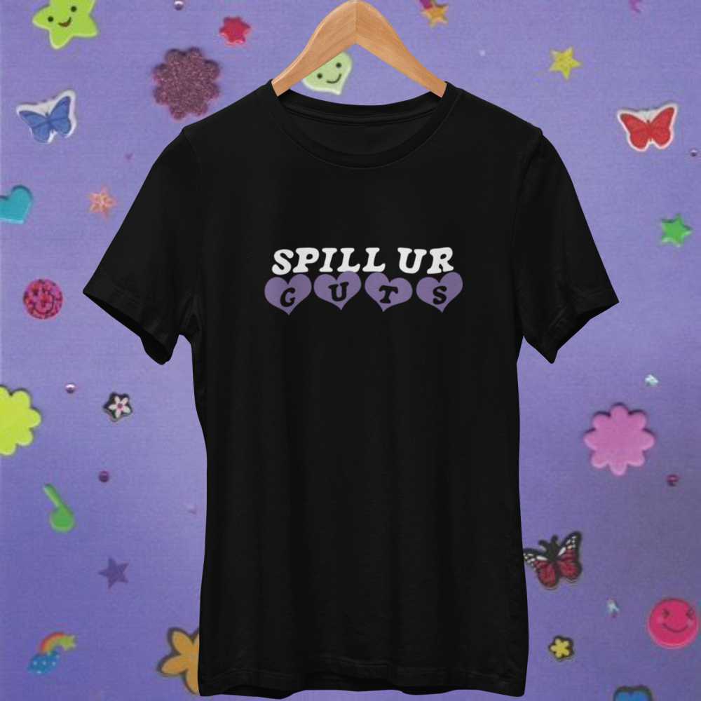 Camiseta Olivia Rodrigo | Spill Ur Guts [tradicional e plus size]
