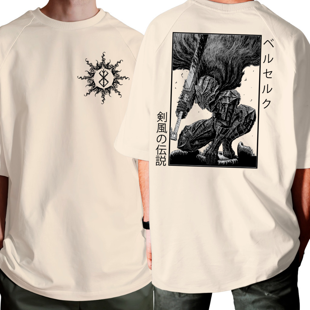 Camiseta Algodao Anime Berserk Marca Sacrificio Guts Frente E Costas 25 25 26