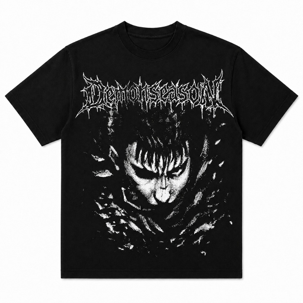 Camiseta Berserk Guts Demon Season Oversized 100% Algodão Unissex Várias Cores Envio Imediato