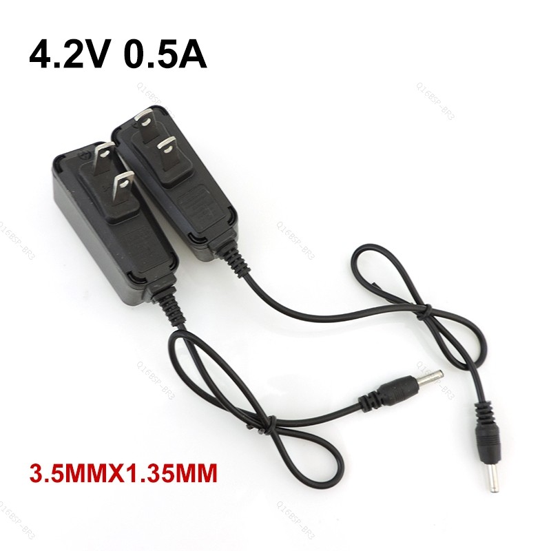 Plugue Americano AC Para DC 4.2V 0.5A 500ma Carregador De Viagem Adaptador De Energia 3.5x1.35mm Bateria 18650 Farol Lan