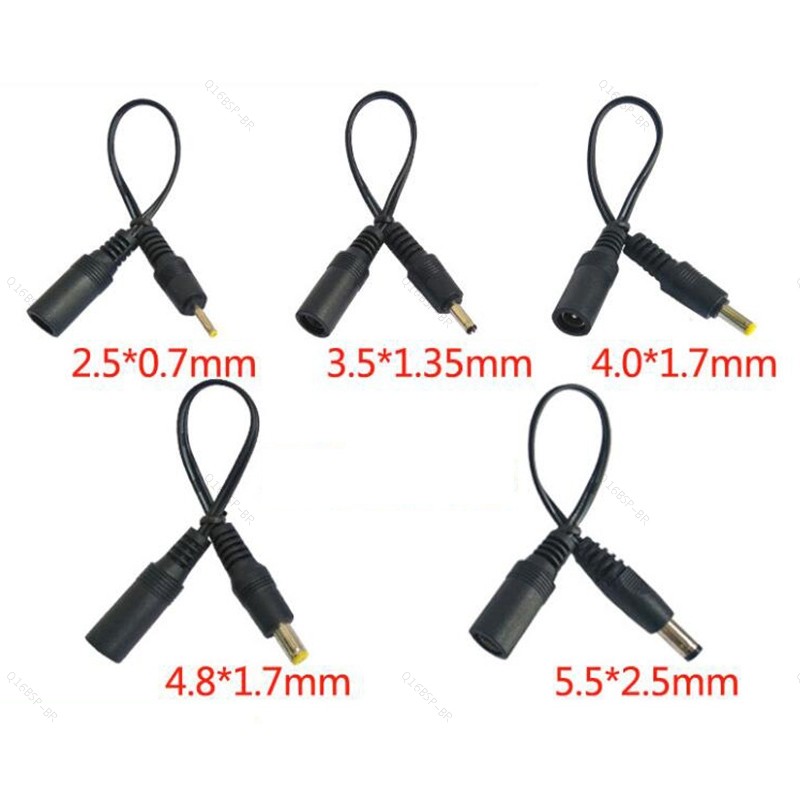 Cabo De Alimentação DC 5.5x2.1mm Fêmea Jack Para Plugue Macho 5.5 * 2.5mm 3.5x1.35mm 4.0 * 1.7mm 4.8 2.5 0.7 Extensão BR
